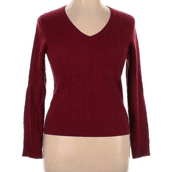 Tweed Vintage Cable Knit 100% Cashmere Vintage Sweater Large - Picture 1 of 7